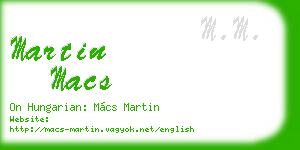 martin macs business card
